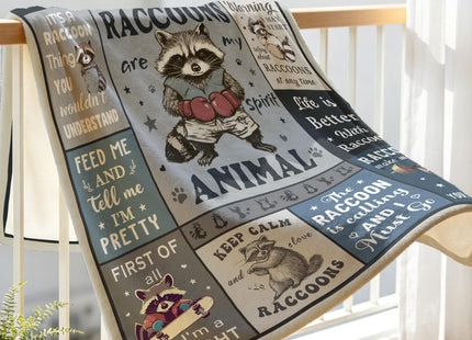 Linxher Raccoon Gifts, Gifts for Raccoon Lovers, Cute Raccoons Blanket