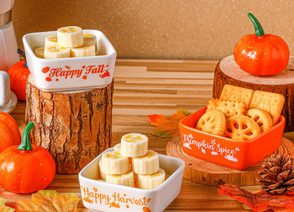 Tanlade 3 Pcs Fall Candy Bowl Ceramic Mini Autumn Serving Dish