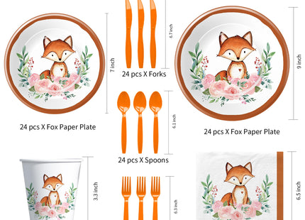Xenorik Fox Birthday Party Supplies, Animal Fox Baby Shower Decorations