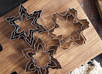 Comais Christmas Snowflake Shaped Cookie Cutters Set Stainless Steel 10Pcs