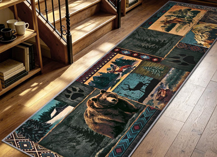 ASPMIZ Rustic Runner Rugs 2x7, Western Rugs for Hallway, Bedroom, Blue
