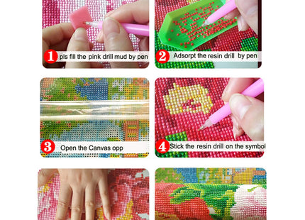 GELANYOUPIN 5D DIY Animal Rhinestone Painting Scenic Deer Full Round Drill Mosaic DIY Beads Embroidery Deer Cross Stitch Home Decor Gift for Adults (30x45cm/11.8x17.7inches)