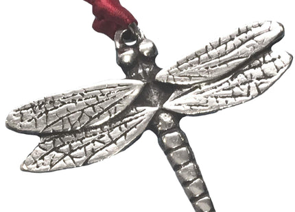 Pewter Dragonfly Fairy Christmas Ornament and Holiday Decoration