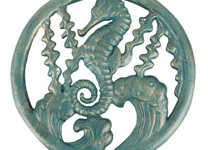 HomeHand Coastal Seahorse Cast Iron Trivet for Hot Dishes, Pots and Pans