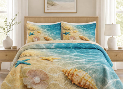 Pamnest Queen Quilt Set, 3 Pieces Summer Beach Bedding, Bedspread