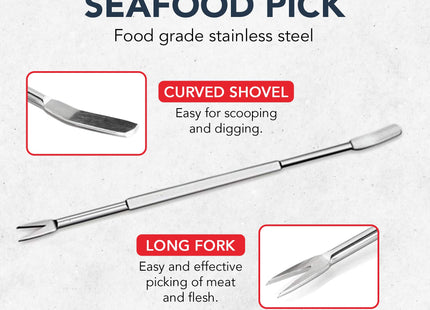 Crab Leg Crackers and Picks, Set of 4 Easy-to-Use Lobster Crackers & Stainless Steel Lobster Picks, Crab Crackers and Tools, Seafood Tool Kit by Smedley & York