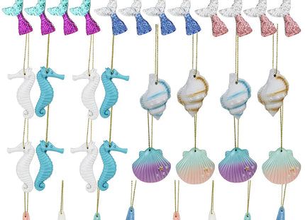 LJY 36 Hanging Resin Coastal Ornaments, 5 Shapes, Multicolor