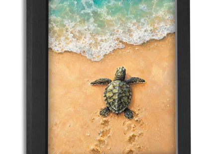 Beach Sea Turtle Decor Wall Art, Ocean Coastal Nautical Picture 8"x10"