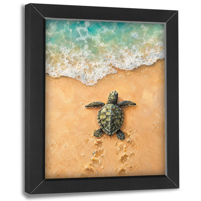 Beach Sea Turtle Decor Wall Art, Ocean Coastal Nautical Picture 8"x10"