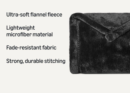 Amazon Basics Soft Fleece Throw Blanket,Cozy, Feels Comfortable on Skin, Fade-Resistant, Warm for Couch & Sofa, 50 x 60 Inches, Black