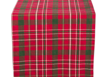 DII Holiday Dining Table Linen Collection Tartan Holly Plaid, Christmas Table Runner, 14x108, Red & Green