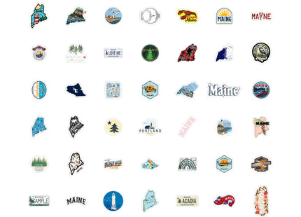 100Pcs Maine Stickers for Water Bottle and Laptop - State Souvenirs, Decorations & Gifts, Waterproof Vinyl Decals, Gifts for Women & Men