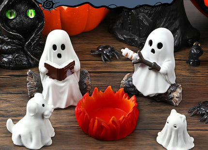 JULEASEL Glow in the Dark Ghost Storytelling Campfire Set, Halloween Decor