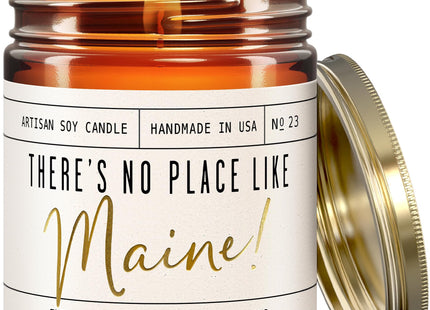 Maine Gifts, Maine Decor for Home - 'There's No Place Like Maine Candle, w/Eucalyptus, Spearmint & White Tea I Maine Souvenirs I Maine State Gifts I 9oz Jar, 50Hr Burn, USA Made