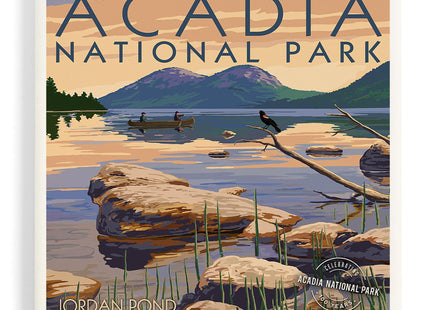 Lantern Press Acadia National Park, Maine, Celebrating 100 Years, Jordan Pond (Absorbent Ceramic Coaster, Single, Cork Back, Kitchen Table Decor)