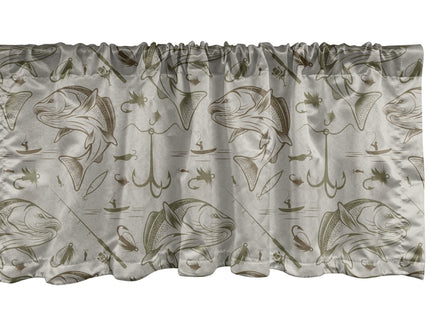 Lunarable Nautical Window Valance Pack of 2, Flip Flops Beach Swimming Summer Season Inspiration Starfish, Rod Pocket Curtain Valances for Kitchen Bedroom, 54" X 18", Green
