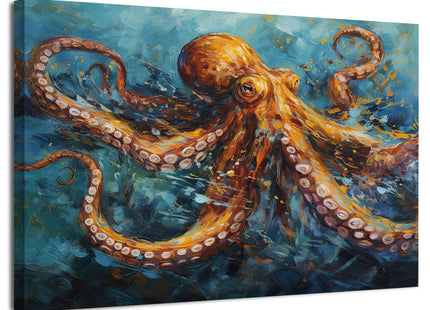Octopus Bathroom Decor Octopus Wall Art for Coastal Room Decor Ocean Animal Canvas Prints Marine Life Painting Modern Nautical Beach Poster Artwork for Bedroom Living Room Home Decoration 12x16"
