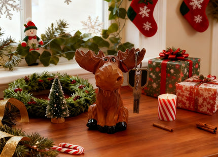 Alaiaiden Moose Decor Family Figurine, Moose Eyeglass Holder Stand