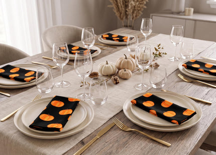 PurpleEssences Pumpkin Cloth Napkins, 18x18 in - Halloween Pumpkin