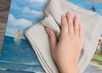 Counterart Lighthouse Mural Reversible Easy Care Plastic Placemat Set of 4 Made in The USA