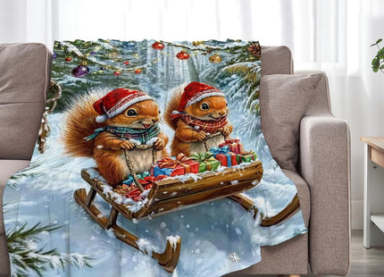 Estused Christmas Squirrel Blanket Squirrel Throw Stuff Gifts 50"x40"