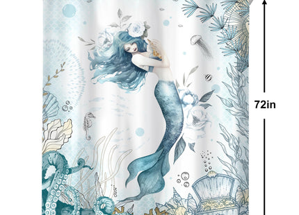 Nautical Sea Ocean Octopus Coastal Coral Fish Bathroom Shower Curtain Set