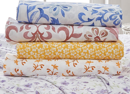 4-Piece Queen Coastal Microfiber Sheet Set | Nautical-Printed, Ultra-Soft Sheets | Wrinkle & Fade Resistant Beach-Themed Prints & Patterns Bedding Sheets & Pillowcases. (Queen, Lobster)