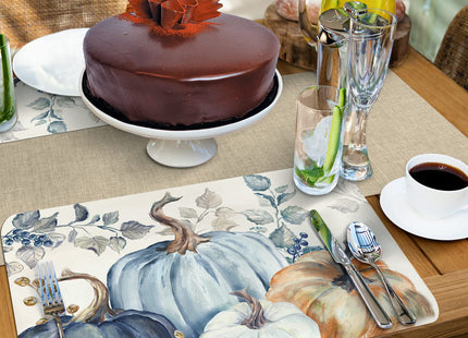 CounterArt Pumpkin Blues Reversible Easy Care Placemat 4 Pack