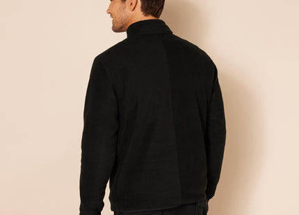 Amazon Essentials Men's Quarter-Zip Fleece Pullover Jacket, Insulated for Cold Weather, Black, Large