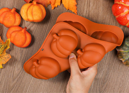 Kamehame Pumpkin Cake Molds, 2pcs Silicone Pumpkin Cake Pan 6-Cavity Fall Silicone Mold Thanksgiving Candy Mold for Baking Cupcake Chocolate