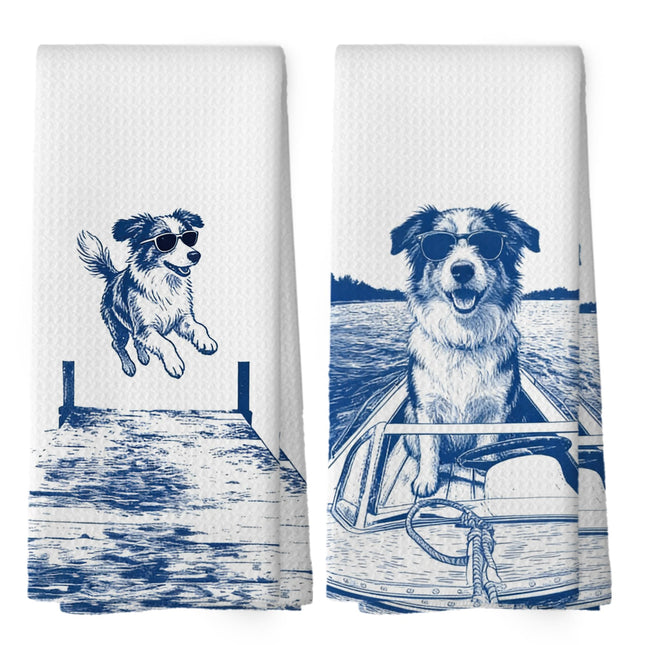 Mcehtle Lake House Decor Pug Kitchen Towels Set of 2