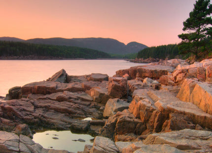 Lantern Press Acadia National Park, Maine, Rocks and Water (Absorbent Ceramic Coaster, Single, Cork Back, Kitchen Table Decor)
