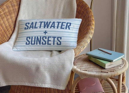 SkyCozy Blue Coastal Beach 12x20 Pillow Cover, Coastal Home Room Decor