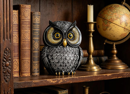 socxiaoshen Owl Figurines for Home Decor,Owl Statue for Shelf Living Room