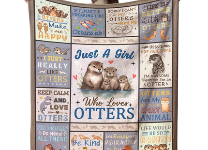 Norkobay Otters Blanket Gifts for Girls Kids,Sea Otters Stuff Animal Throw Blankets,Cute Otter Gifts for Adults Women Otter Lovers 50"X40"