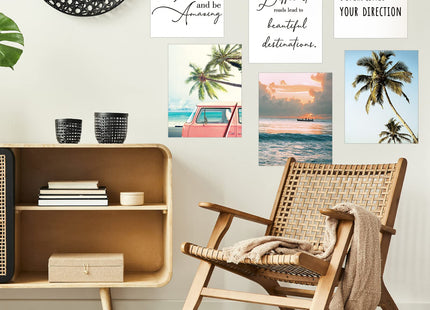 9 Pcs Beach Poster Coastal Classroom Decor, Office Ocean Picture Wall Art