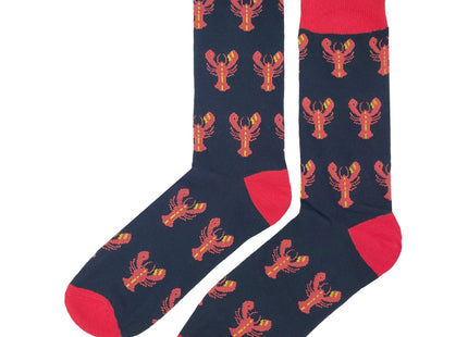 SockFly Fresh Lobster Dress Socks Funny Novelty Crazy Fun Design Men Size 8-12 Cotton Casual Crew Colorful Funky Fancy Socks Gift for Men