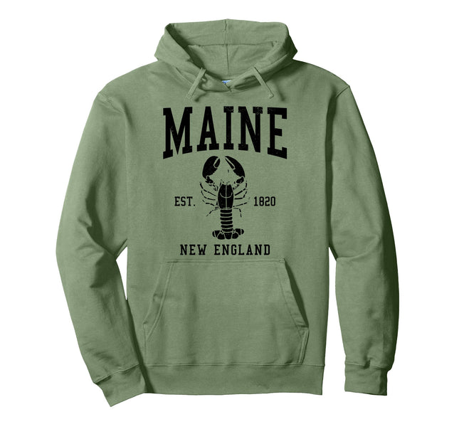 Maine New England Est. 1820 Lobster Vintage Pride Pullover Hoodie