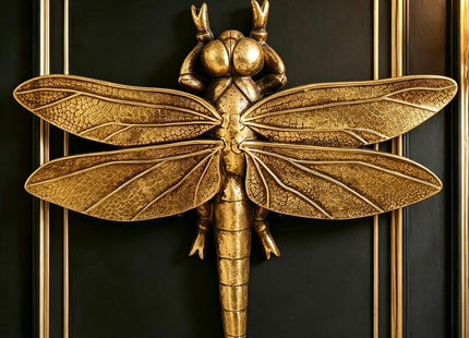 Semeid Large 3D Gold Dragonfly Wall Decor