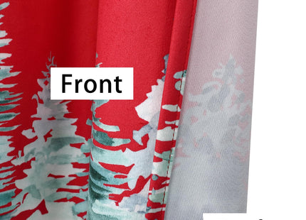 Christmas Valance Curtains for Kitchen Window, Winter Holiday Red Velvet Rod Pocket Curtain Valance, Xmas Tree Snowflake Deer Kitchen Cafe Window Treatment 52x15 Inch