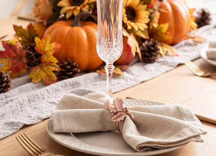 Remerry 8 Pcs Fall Thanksgiving Napkin Rings Set,Autumn Metal Holders