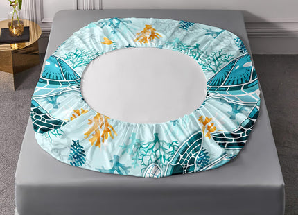 HOSIMA Coastal Sea Turtle Bedding Set Twin,1 Fitted Sheet+2 Pillowcases.