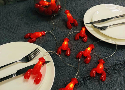 Sezrgiu Lobster String Light Battery Operated 20 LED Lobster Fairy Night Lamp for Summer Camping Wedding Birthday Bedroom Home Parties (3m/20led, Lobster)