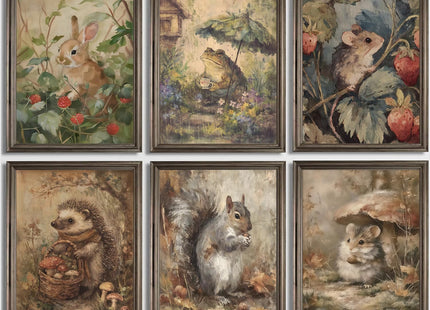 Woodland Animal Nursery Canvas Wall Art, 8x10inch Unframed