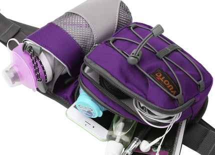 YUOTO Waist Pack with Water Bottle Holder for Running Walking Hiking Hydration Belt