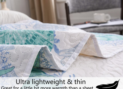Smuge 3-Piece Beach Theme Quilt Set Queen Size Bedding Set