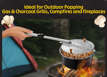 Great Northern Popcorn Outdoor Campfire Popcorn Popper, Black