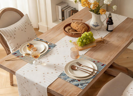 Red Cardinal Bird Christmas Placemats Set of 6 Linen Table Mats, 12x18 Inch Washable Placemats for Dining Table, Non Slip Heat Resistant Mats for Kitchen Home Decor