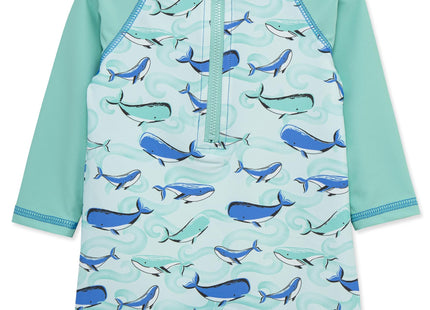Little Me Clothes for Baby Boys' Lobster Long Sleeve Rashguard Suit, Blue Lobster, 6-9 Month