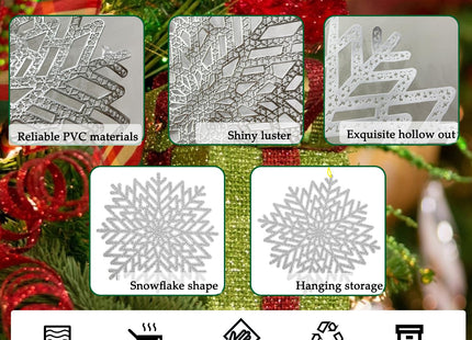 Snowflake Placemats Set of 6, Christmas Placemats Decorations Hollow Out Design Snowflake Table Mats Place Mats for Dining Table Setting Kitchen Table Mats Christmas Decoration(Silver Snowflake)